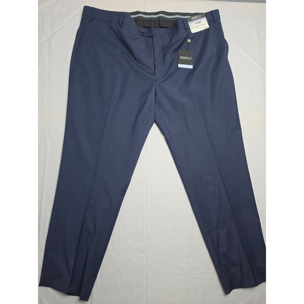 Awearness Kenneth Cole Chillflex Dress Pants Men's 46x30 Navy Blue Slim Fit NWT